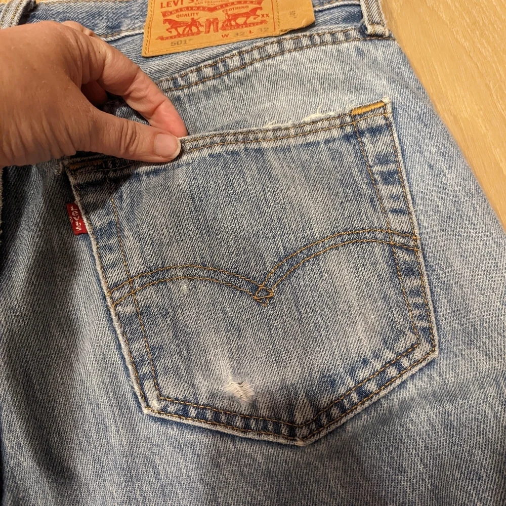 Classic Perfectly Broken In Blue 501 Denim Jeans